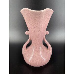 VTG "Red Wing" Pottery USA Double Handle Vase #505 Pink Speckled